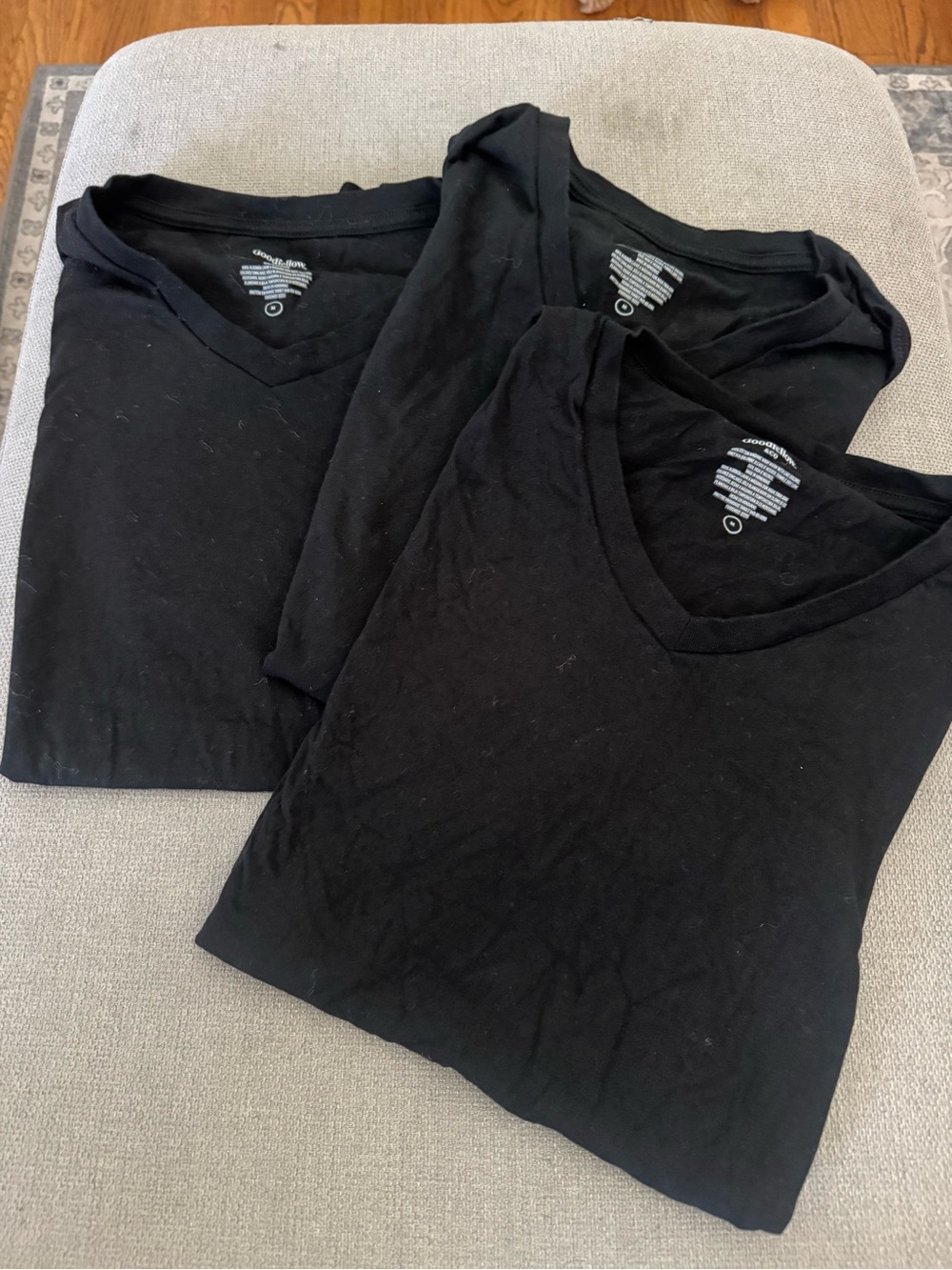 3 pack of Men's Black V-Neck Short Sleeve Tee